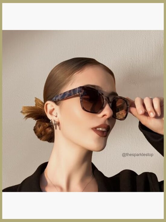 Cateye Polarized Sunglasses with Plastic Frames UV400 Protection Oversized main image 5